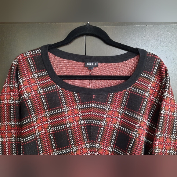 Torrid Plaid Cropped Cotton Sweater NWOT - Picture 6 of 10